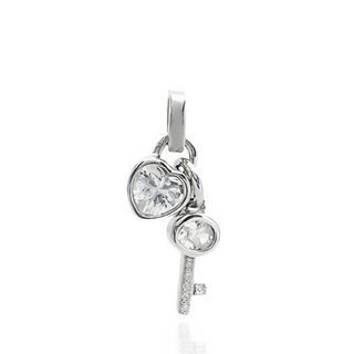 Foto de 25-0517C - COLGANTE PLATA CORAZÓN-LLAVE CIRCONITA 17MM