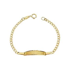Foto de 9K88-011 - PULSERA BEBÉ PLACA BARBADA 2.5MM (PLACA 5.5X20MM) 14CM 9K**