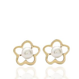 Foto de 9K30-583 - PENDIENTES FLOR PERLA 6MM 9K**