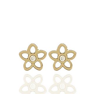 Foto de 51-361001 - PENDIENTES FLOR CIRCONITA 5MM 18K**