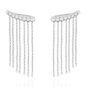 Foto de 18-AG153044 - PENDIENTES PLATA TREPADORES CIRCONITA CADENA 2CM-3CM 