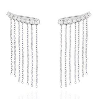 Foto de 18-AG153044 - PENDIENTES PLATA TREPADORES CIRCONITA CADENA 2CM-3CM 