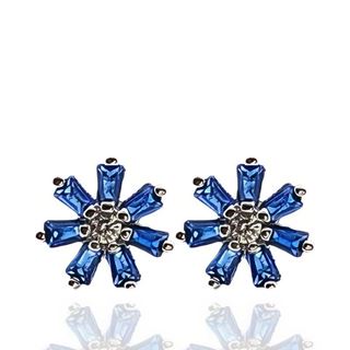 Foto de 25-5365A - PENDIENTES PLATA FLOR CIRCONITA AZUL 7MM