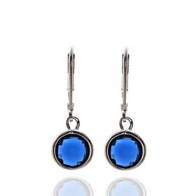 Foto de 25-5419-1A - PENDIENTES PLATA PIEDRA AZUL 25MM