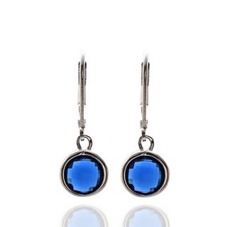 Foto de 25-5419-1A - PENDIENTES PLATA PIEDRA AZUL 25MM