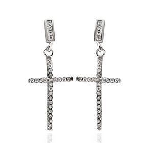 Foto de 25-0116P - PENDIENTES PLATA CRUZ CIRCONITA 30MM