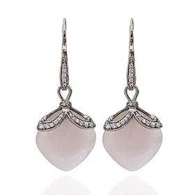 Foto de 43-4164R - *OFERTA* PENDIENTES PLATA PIEDRA ROSA CIRCONITA 44MM 