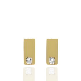 Foto de 99-801 - PENDIENTES RECTANGULAR CIRCONITA 5X2MM 18K