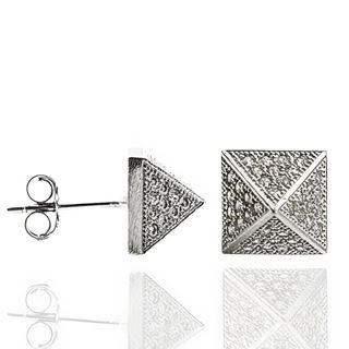 Foto de 25-0477P - PENDIENTES PLATA PIRÁMIDE CIRCONITA 8X8MM