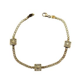 Foto de 13-6781PU - PULSERA 3 MOTIVOS CIRCONITA 6MM 16CM 18K