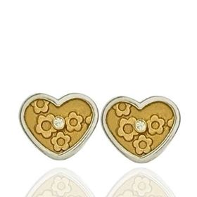 Foto de 51-1626906 - PENDIENTES CORAZÓN BICOLOR CIRCONITA 9MM 18K