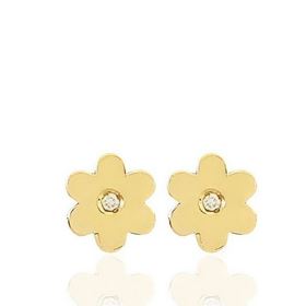 Foto de 71-6853B - PENDIENTES "NETO" BRILLANTE FLOR 5MM 18K