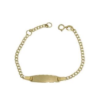 Foto de 9K10-00-5981 - PULSERA BEBÉ PLACA BARBADA 2.5MM (PLACA 5.5X20MM) 14.5CM (ANILLA A 2CM) 9K**