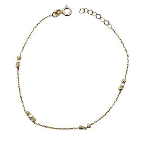 Foto de 10-475-1979 - PULSERA PERLAS BOLAS LAPIDADAS 17CM 18K**