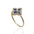 Foto de 10-475-1999S - SORTIJA FLOR PIEDRAS AZUL-CIRCONITA 12MM 18K**