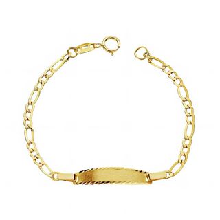 Foto de 9K88-010 - PULSERA BEBÉ PLACA 3X1 2.5MM 12.5CM 9K**