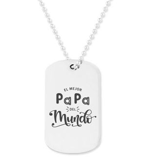 Foto de 18-AC211009C - COLLAR ACERO "EL MEJOR PAPÁ DEL MUNDO" 30X50MM CADENA 66CM