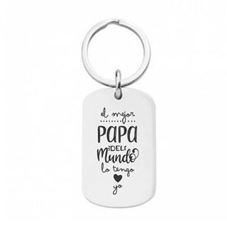 Foto de 18-AC222321 - LLAVERO ACERO "EL MEJOR PAPÁ DEL MUNDO LO TENGO YO" 30X50MM