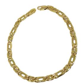 Foto de 10-456-062 - PULSERA OJO DE PERDIZ COMBINADA 5MM 19.5CM (6,54gr) 18K**