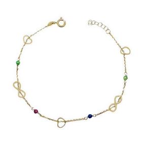 Foto de 10-656-151 - PULSERA INFINITOS PIEDRAS COLOR 17.5CM 18K**