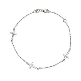 Foto de 10-516-179B - PULSERA CRUCES CIRCONITA REVERSIBLE 10MM 19CM (2,12gr) O.B. 18K