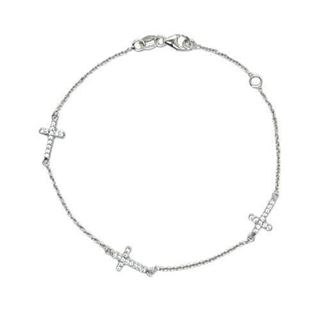 Foto de 10-516-179B - PULSERA CRUCES CIRCONITA REVERSIBLE 10MM 19CM (2,12gr) O.B. 18K